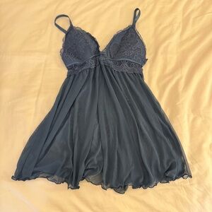 RACHEL Rachel Roy Lace Trim Chemise in Blue